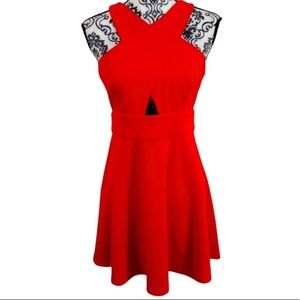 LULU'S Red Halter
Sleeveless Fit Flare A line
Casual Dress XL